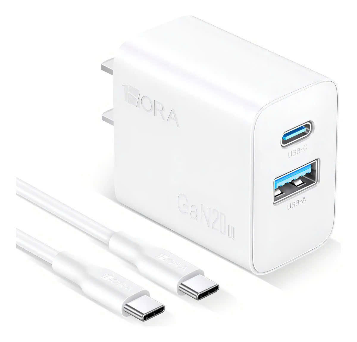 Bộ sạc PD 20w ( USB + C ) Type C to Type C, GAR162B