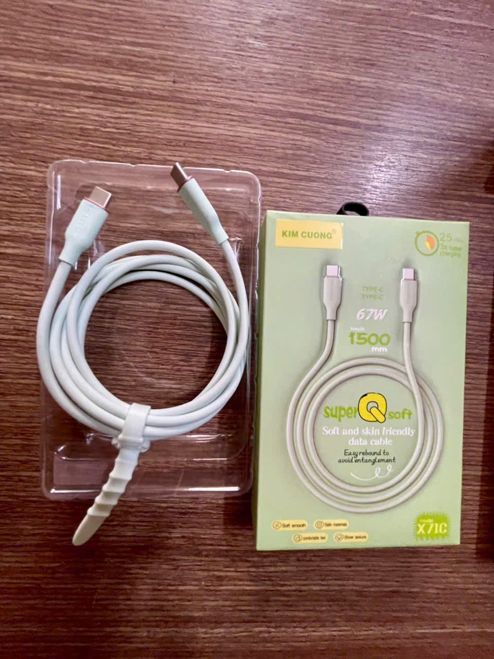 Cáp Kim Cương sạc nhanh 2 đầu Type C 1.5m