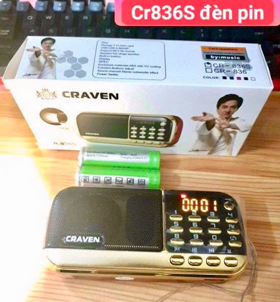 Loa nghe kinh pháp CR-836s( 2 pin tròn)