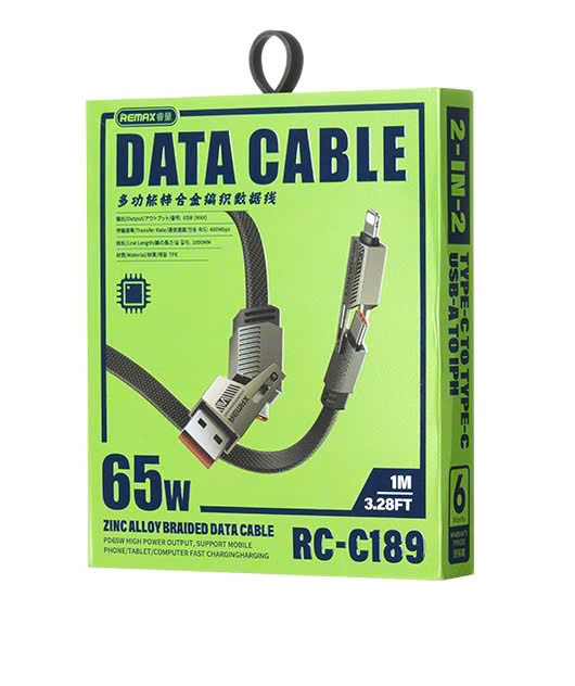 Cáp Sạc 4 Đầu  Remax RC-C189  65W dài 1m