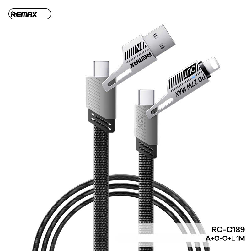 Cáp Sạc 4 Đầu  Remax RC-C189  65W dài 1m