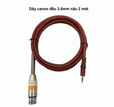 Dây canon nâu cho micro đầu 3.5 ly dài 2m