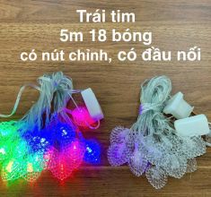 Dây đèn Led chớp kiểu hình trái tim dài 5m