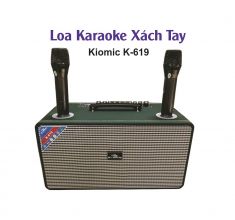 Loa Karoke Xách Tay Kiomic K619 cao cấp kèm 2 mic không dây