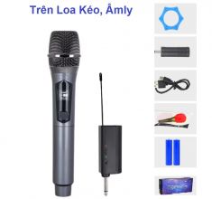 Micro không dây UHF pin sạc đơn (Xám)